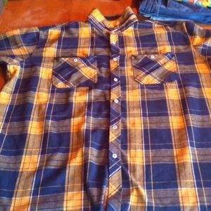 Yellow and blue flannel